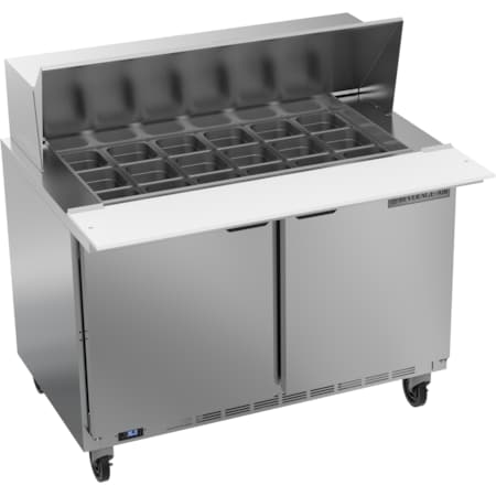 Beverage-Air Refrigerated Sandwich Prep Table, Mega Top, 2 Door, 13.9 cu. Ft, 115 Volt SPE48HC-18M